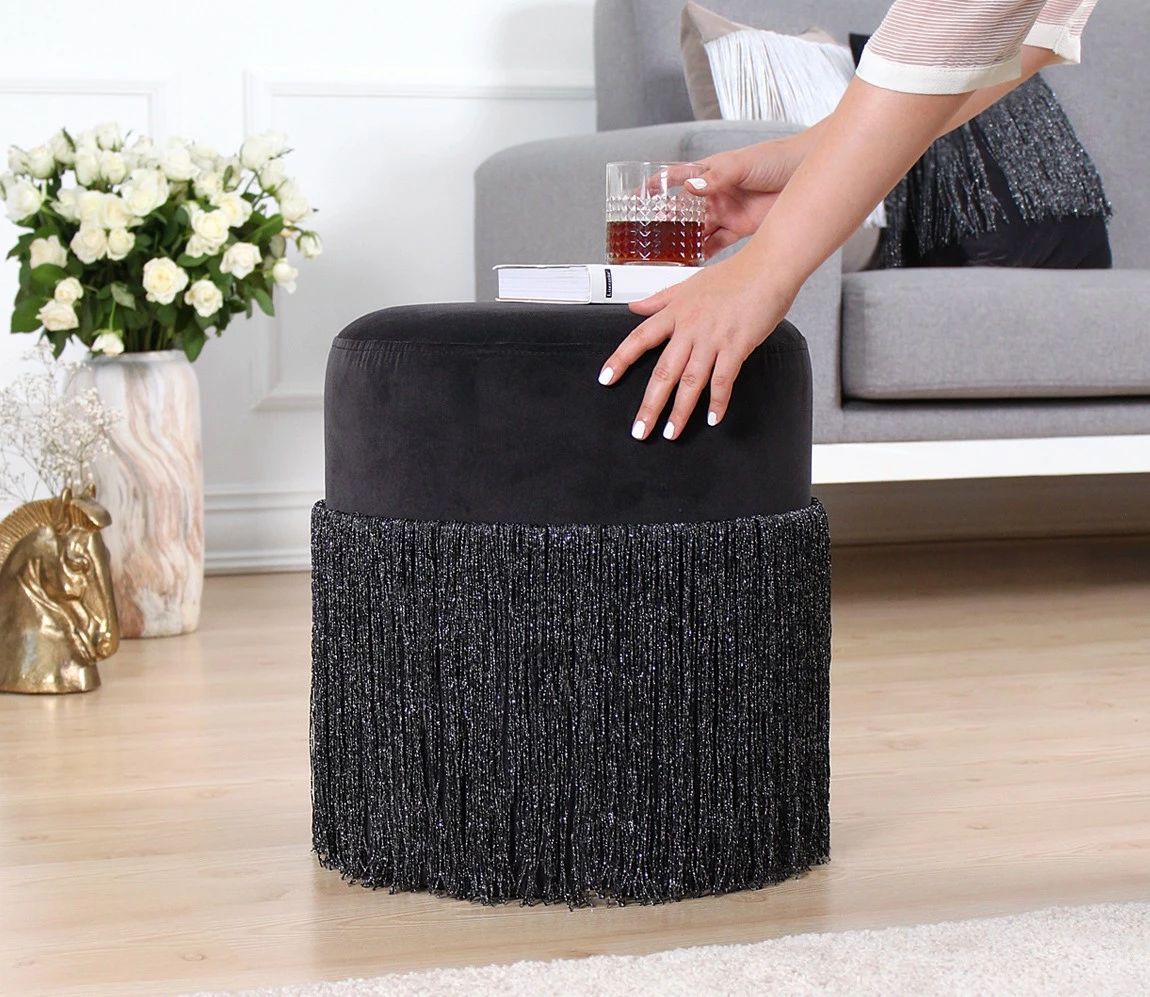 Puf Atelier del Sofa, ngjyrë e zezë, Merkur