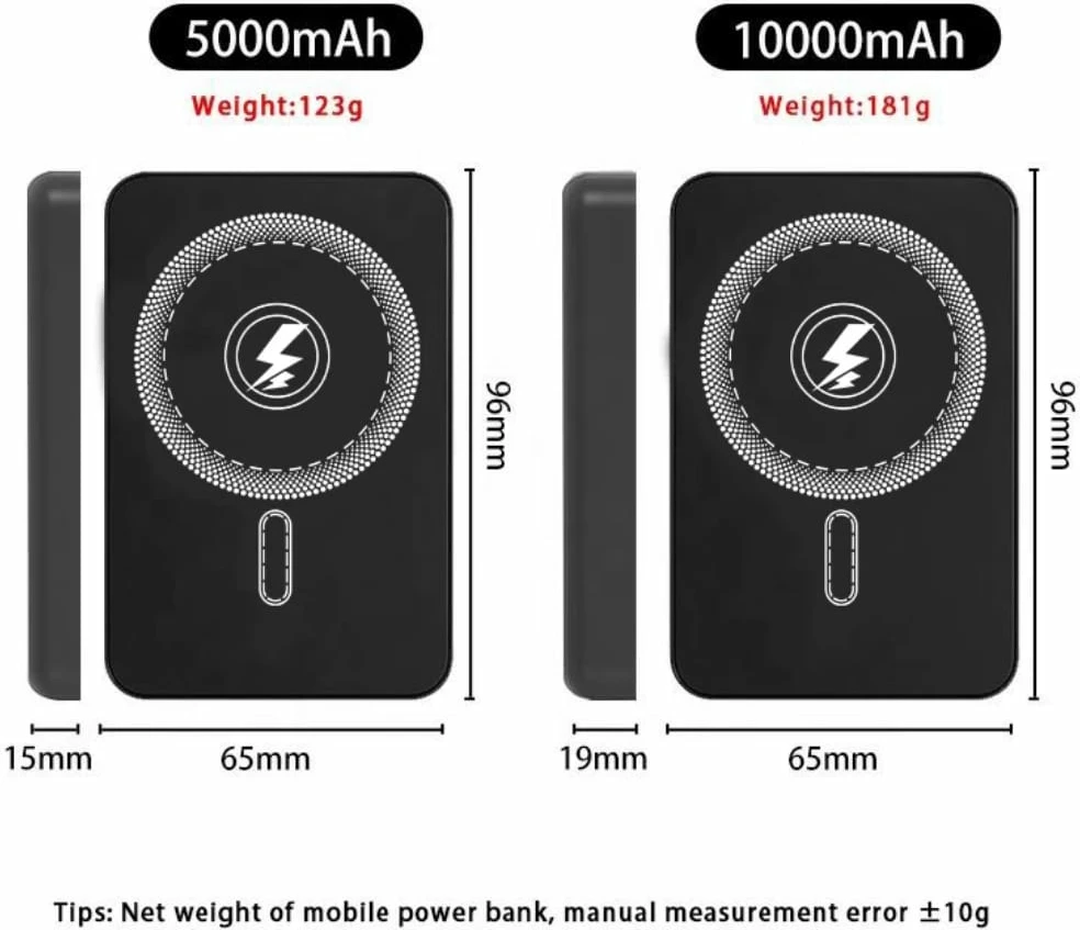 Power Bank Magnetik 10000mAh me Fast Charging për Smartphone