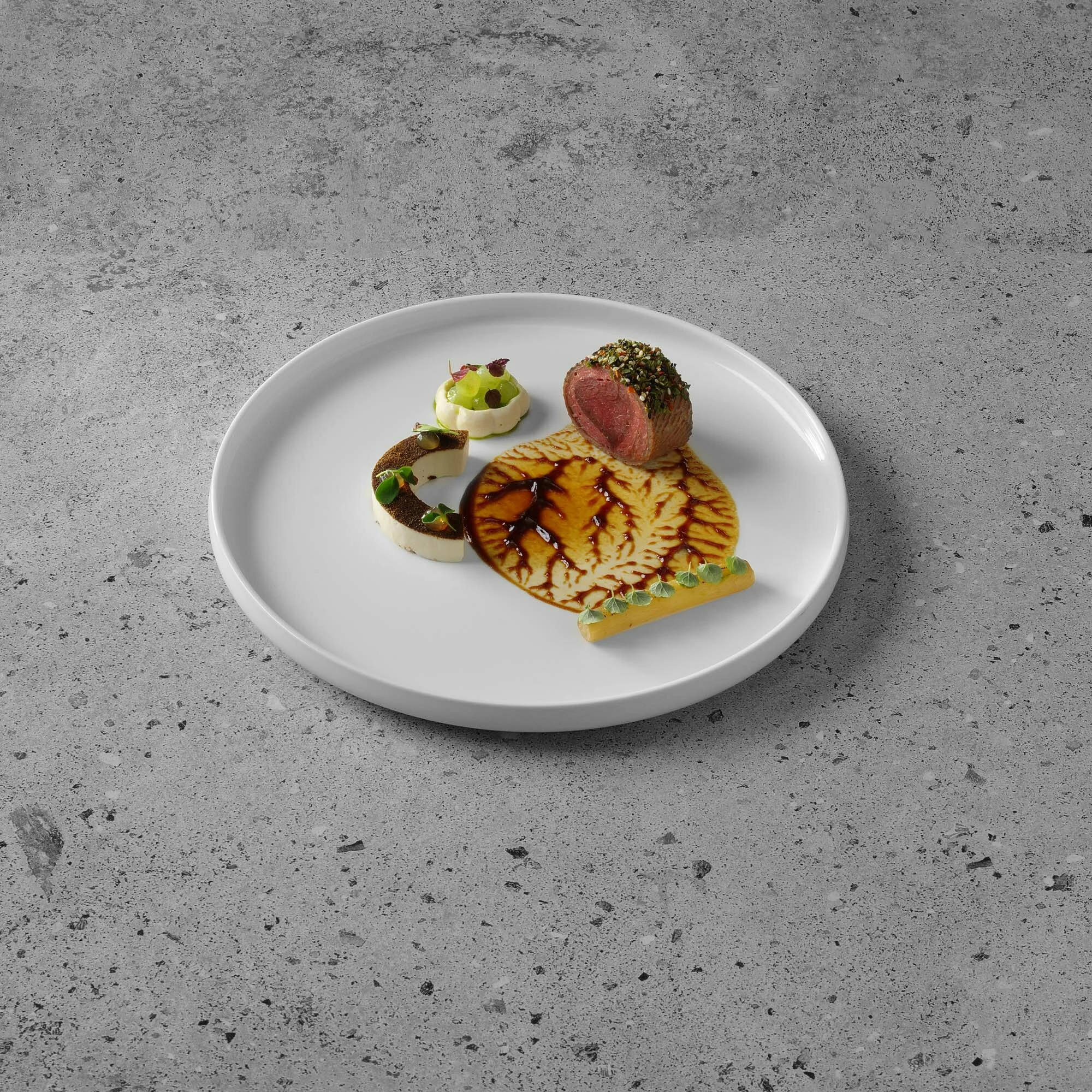 Pjatë porcelani Fine Dine Pure Crema Ø250 mm, krem, set 4 copë