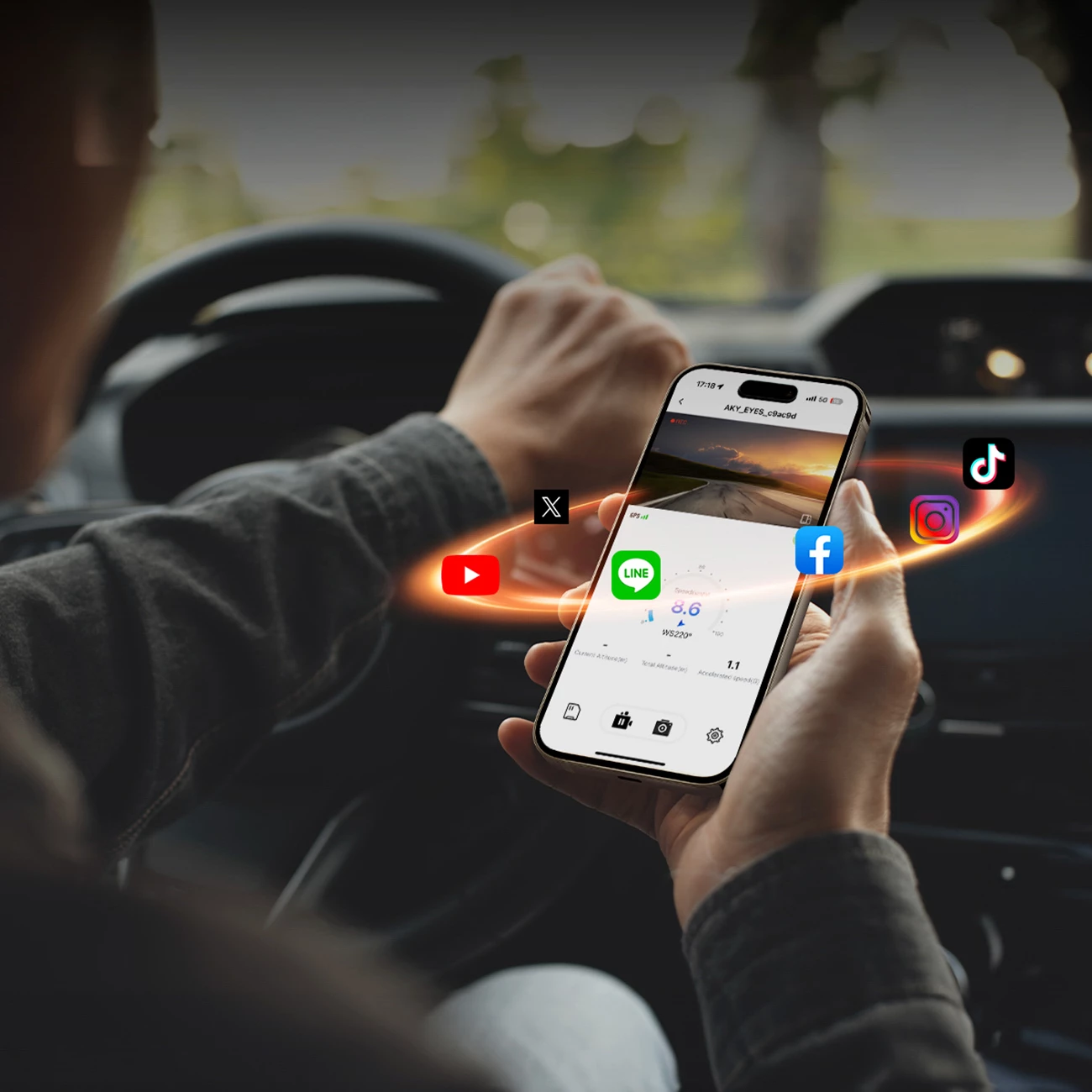 Kamerë makine AKEEYO P1 FullHD 30fps, 120°, WiFi 2.4G, USB-C, e zezë