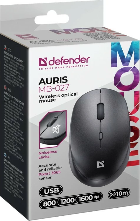 Maus wireless Defender Auris MB-027, 800/1200/1600 DPI, i zi
