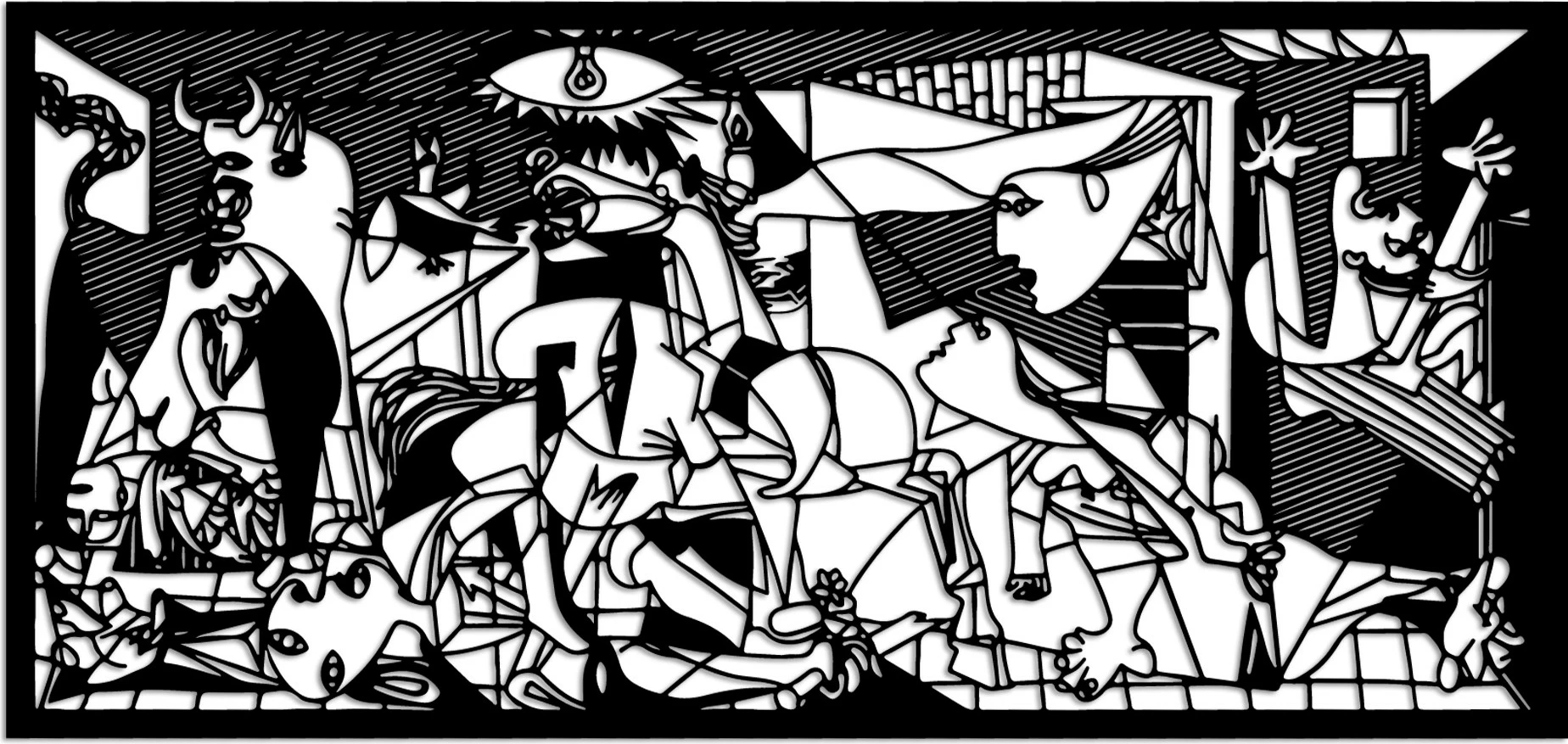 Aksesor dekorativ metalik për mur Wallity, Picasso