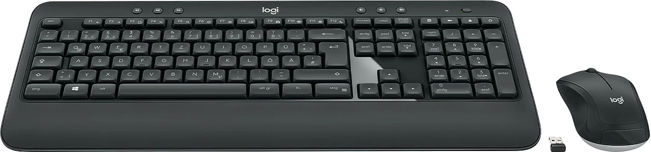 Kombo tastierë dhe maus Logitech MK540 ADVANCED, Wireless, USB, Membranë, QWERTZ, Zi, Bardhë, Maus i përfshirë
