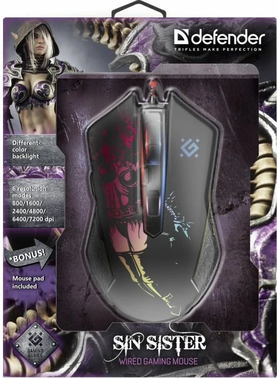 Maus gaming DEFENDER për të dy gjinitë, i zi