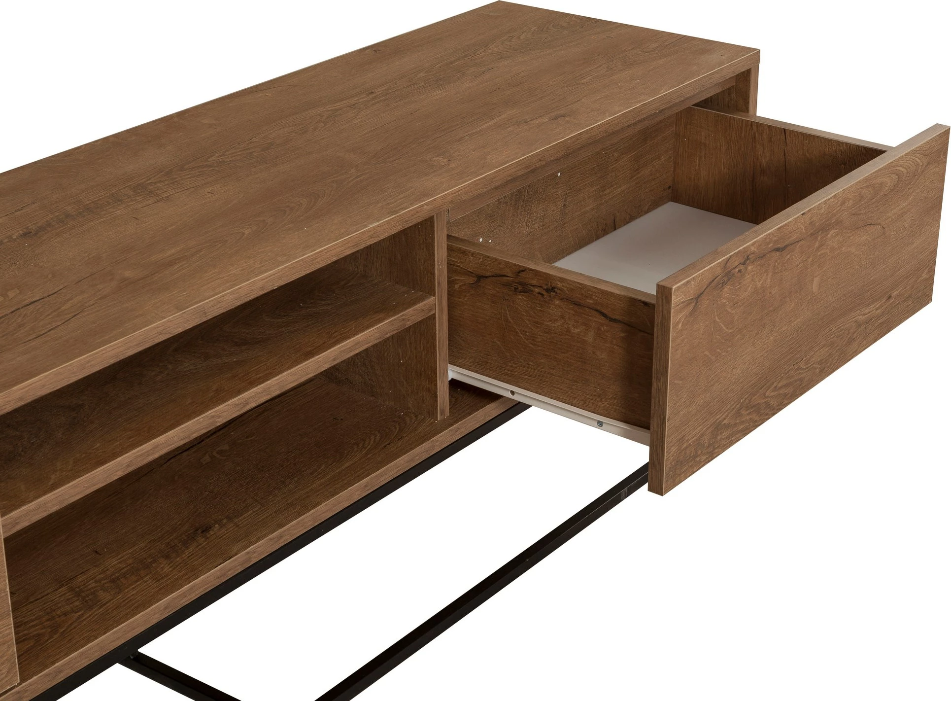 Set mobiljesh për dhomë dite, ngjyrë arre dhe e zezë, Laxus Takım 12