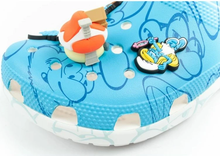 Sandale Crocs për femra dhe fëmijë, të bardha/kaltër