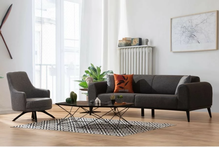 Karrige krahu Atelier del Sofa, Kapri, ngjyrë gri e çelët