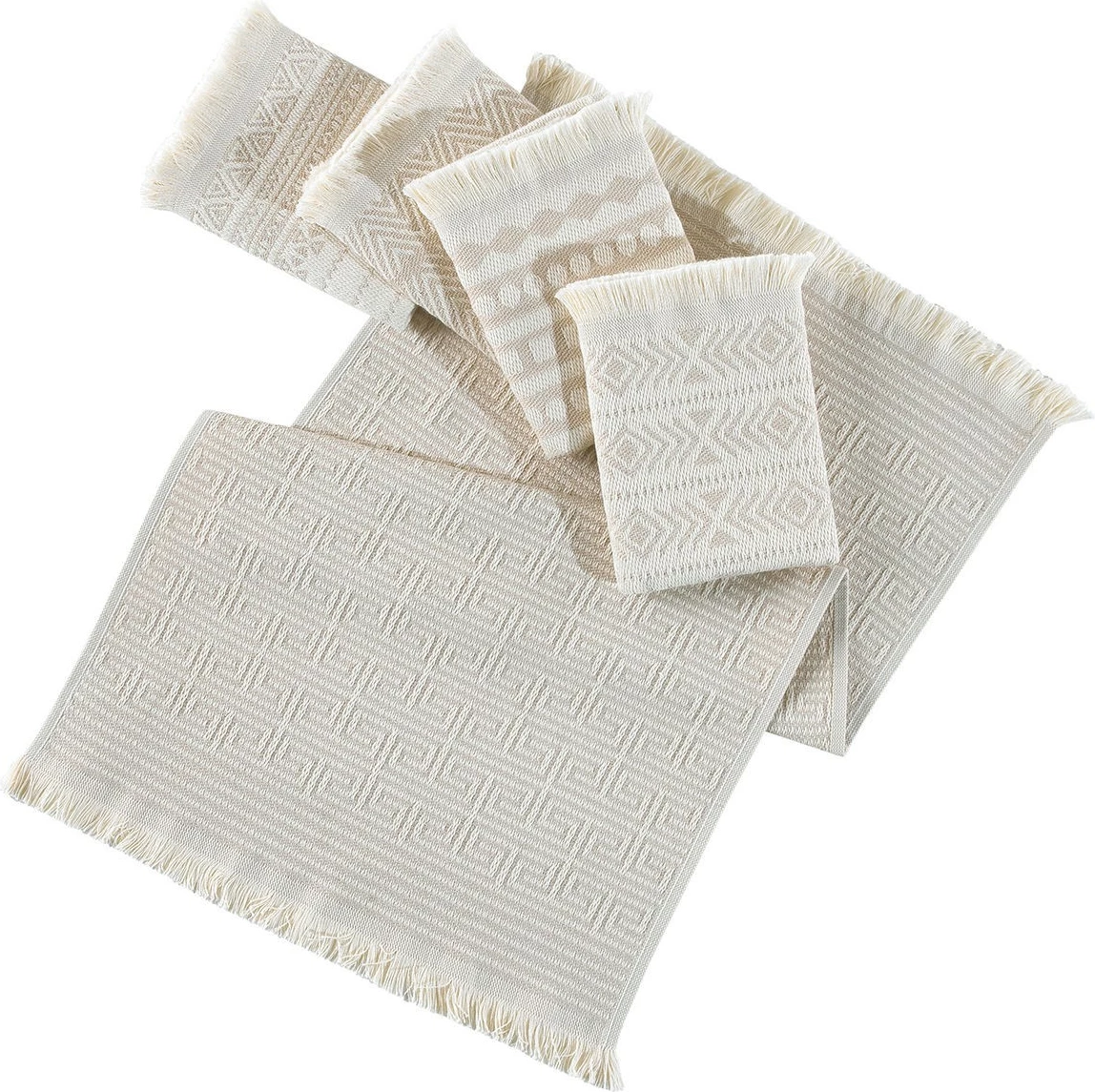 Set peshqirësh për larje (5 copë), Mijölnir, Maya, bezhë