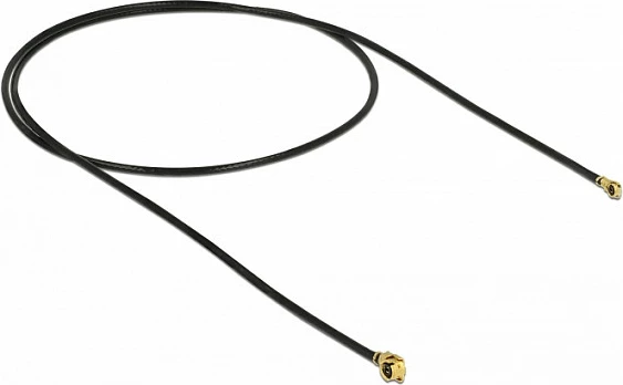 Kabllo antene DeLOCK MHF I (I-PEX) në MHF 4L/MHF IV, 40cm, 1.13mm, 50Ω, e zezë