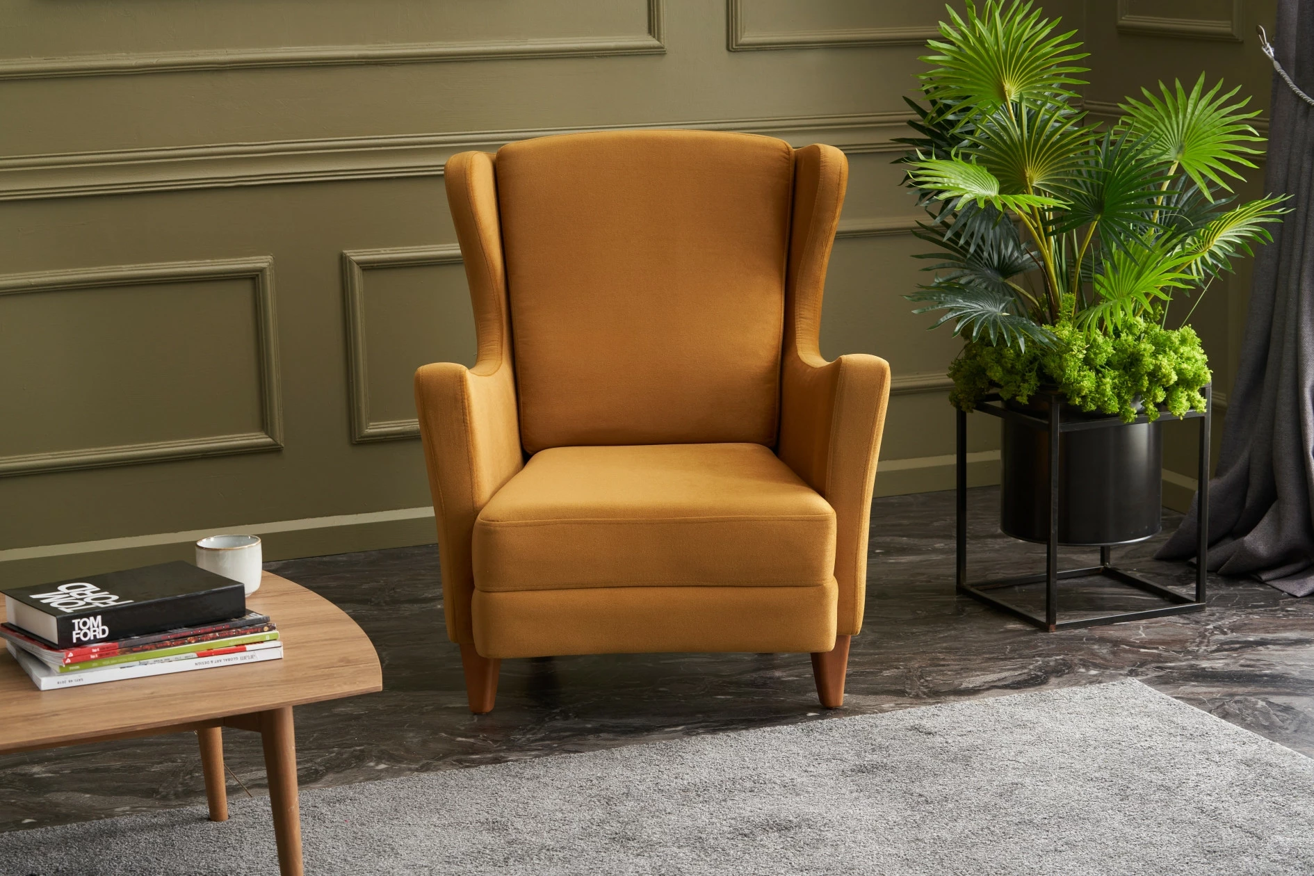 Karrige Wing Lola, ngjyrë ari, Atelier del Sofa