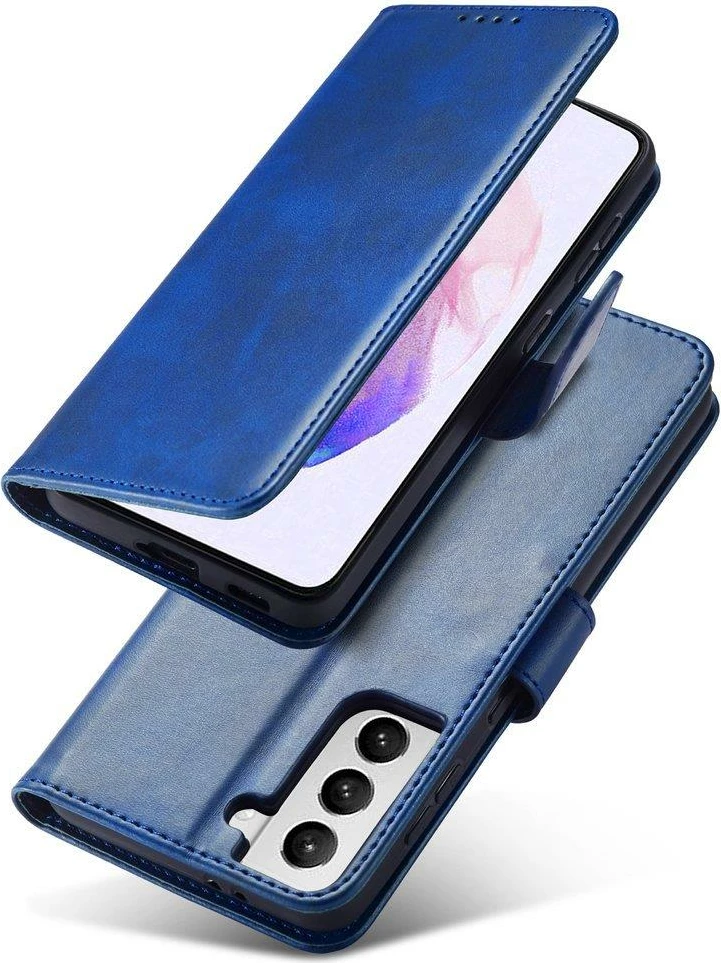 Mbështjellës Hurtel Magnet Case Elegant për Samsung Galaxy S22+, me kapak, kaltër