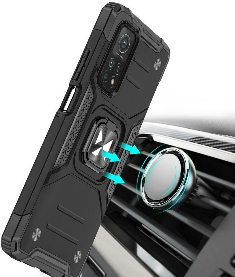 Mbështjellës Wozinsky Ring Armor Tough Hybrid për Xiaomi Poco M4 Pro 5G / Redmi Note 11 5G / Redmi Note 11T 5G / Redmi Note 11S 5G, i zi