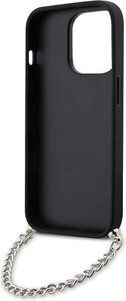 Mbështjellës Karl Lagerfeld KLHCP14LSACKLHPG për iPhone 14 Pro 6.1", zinxhir, argjendtë