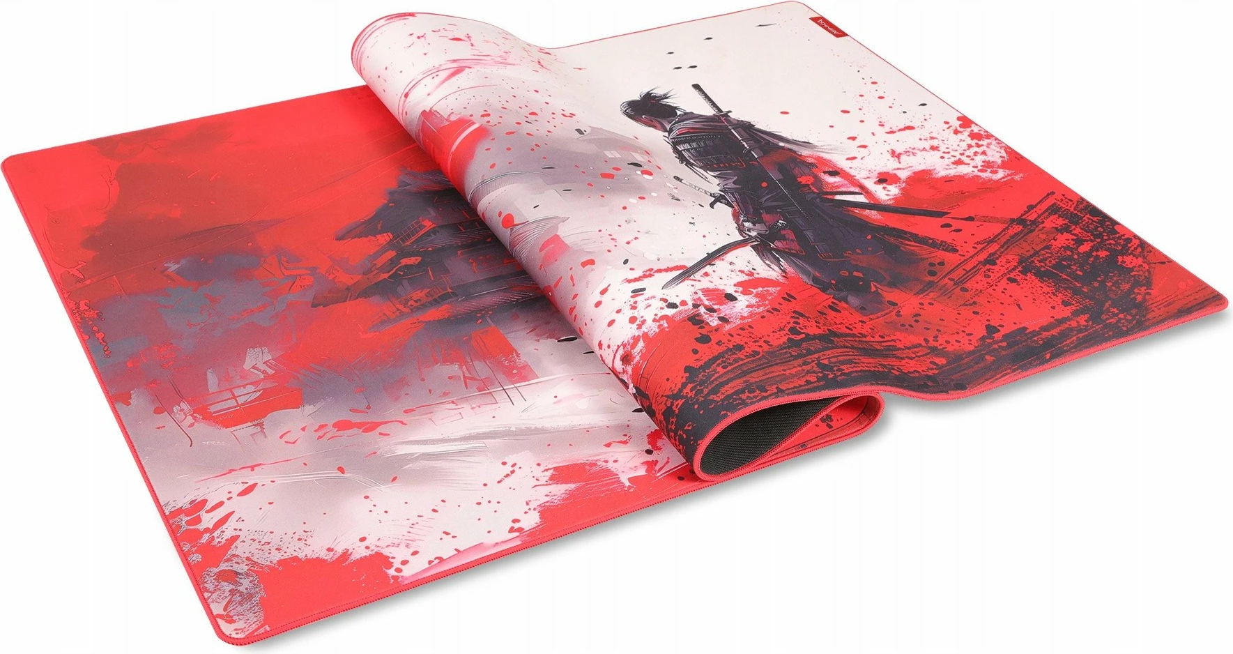 Mauspad Monka Zowa XXL 120x60cm 3.5mm, tekstil/gomë, i papërshkueshëm nga uji, qepje 360°, kuq/zi