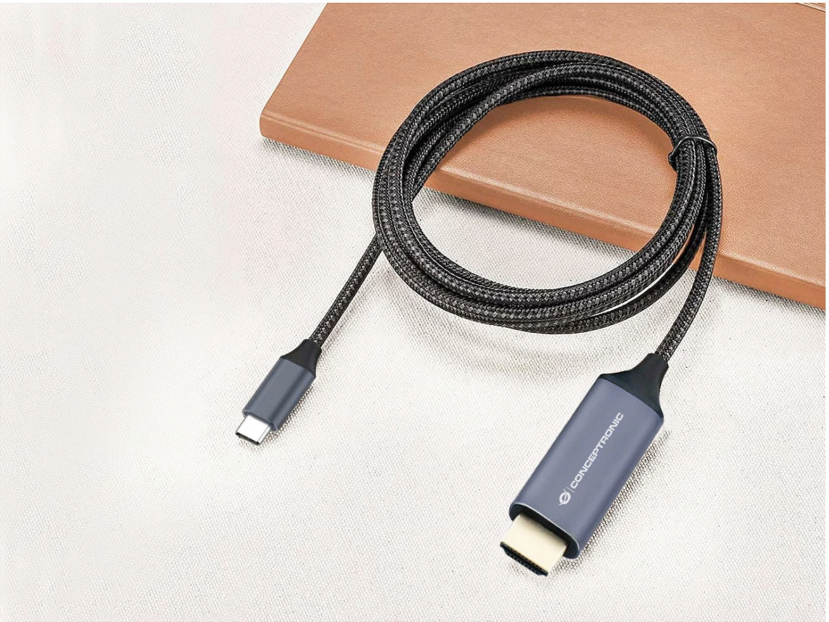 Kabllo USB-C në HDMI Conceptronic, 2 m, 4K@60Hz, Gri