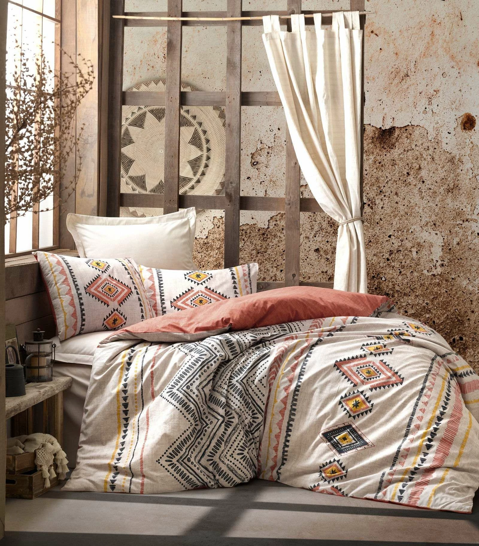 Set mbulesë për jorgan Super King, ngjyrë tile e kuqe, L'Essentiel Linge de Maison, Felix