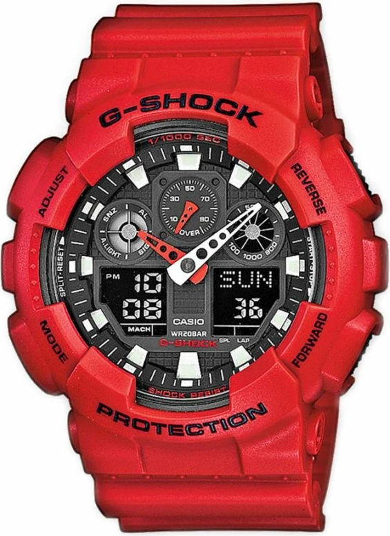 Orë dore për meshkuj Casio G-Shock, e kuqe