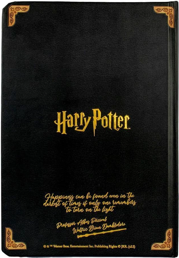 Fletore A5 me kapak të fortë Blue Sky Harry Potter Hogwarts Shield Label, 80 faqe, e zezë