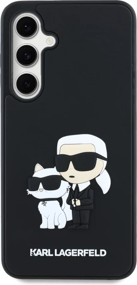 Mbështjellës Karl Lagerfeld 3D Rubber Karl&Choupette për Samsung Galaxy S24 FE, i zi