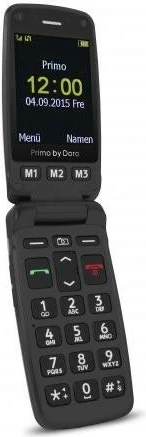Celular Doro Primo 406, Clamshell, 2.4", 0.3 MP, Bluetooth, 1050 mAh, Ngjyrë e zezë, Argjendtë