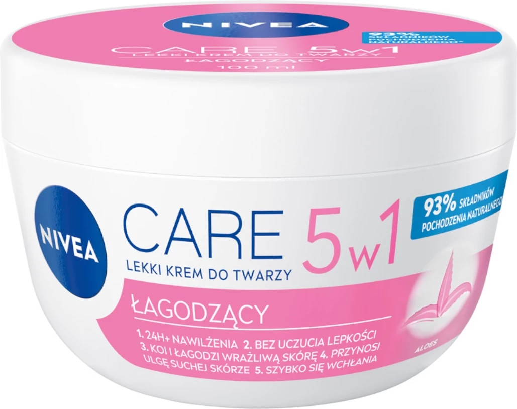 Krem fytyre Nivea Care 5w1 Soothing Light për femra, 100ml