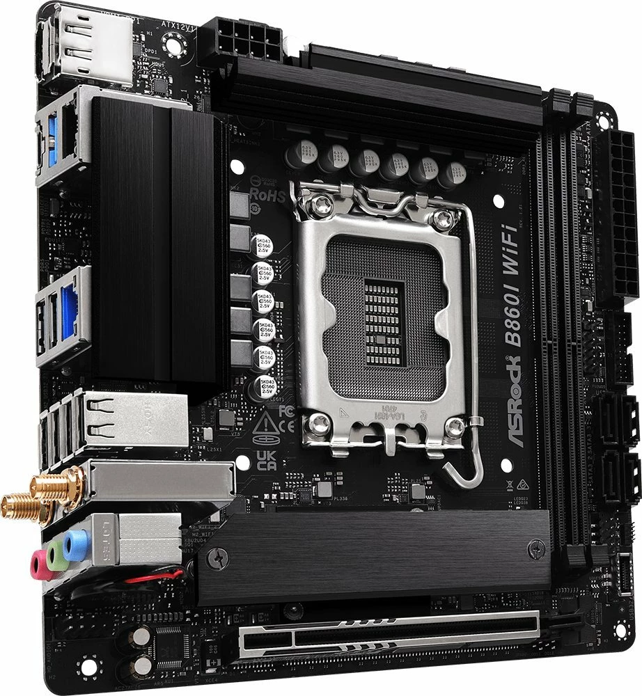 Pllakë amë ASRock B860I WiFi Mini-ITX, e zezë, me 2 antena WiFi