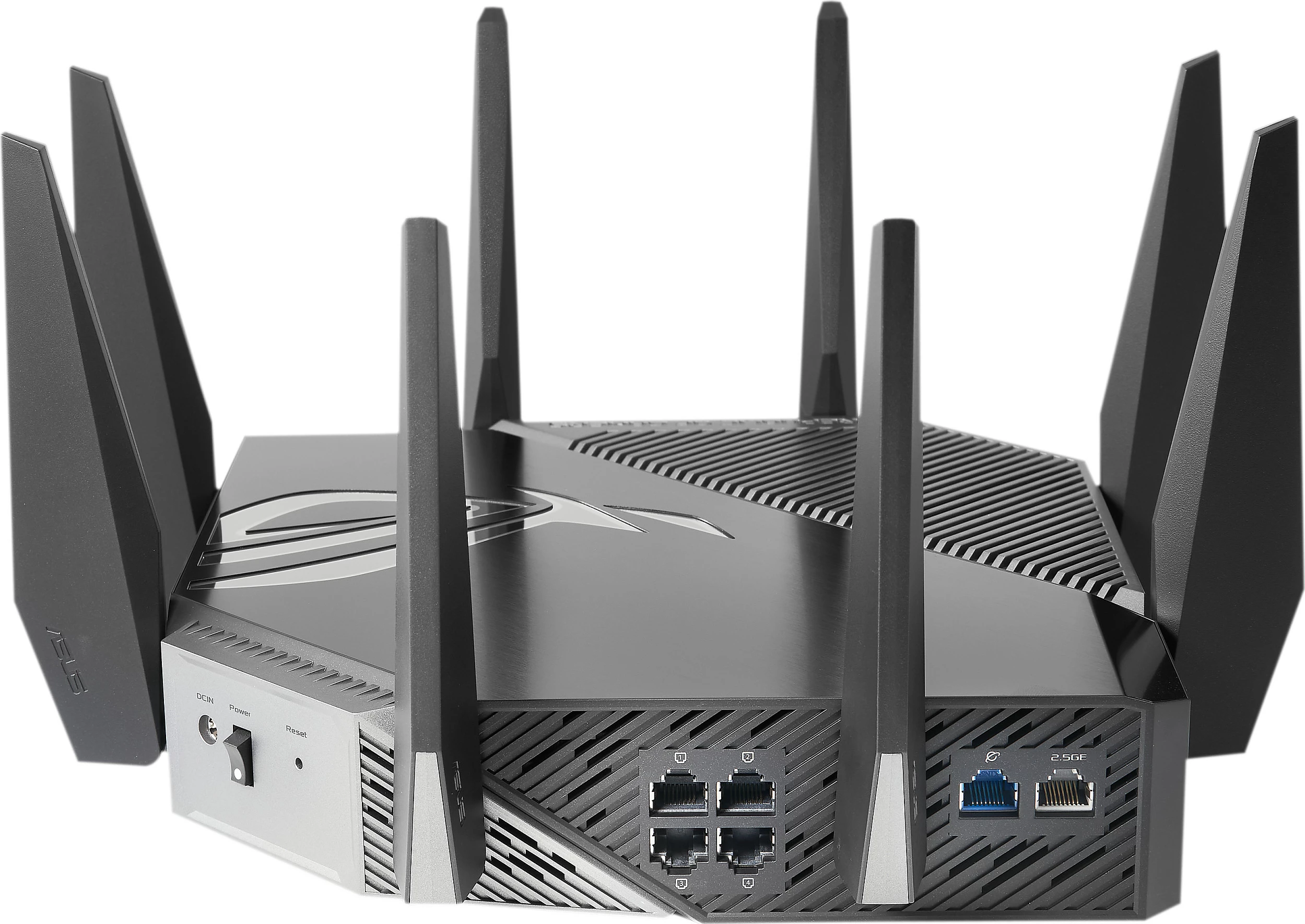 Router Wi‑Fi ASUS ROG Rapture GT-AXE11000, Tri-band WiFi 6E, 2.5G WAN/LAN, 8 antena, i zi