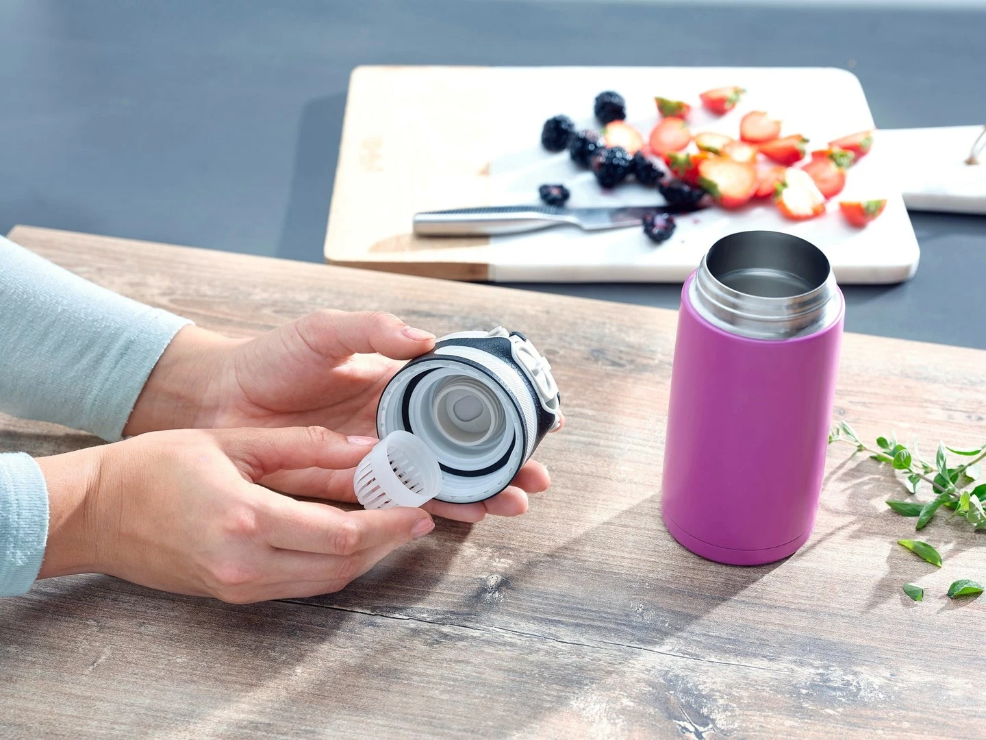 Termos LEIFHEIT Flip 350 ml, magenta