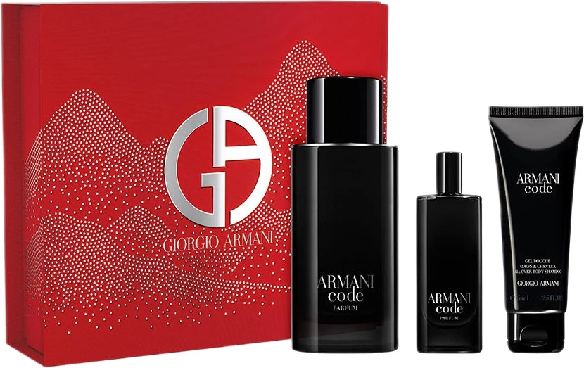 Eau de Parfum set për meshkuj Giorgio Armani Code Pour Homme, 125ml + 75ml + 15ml
