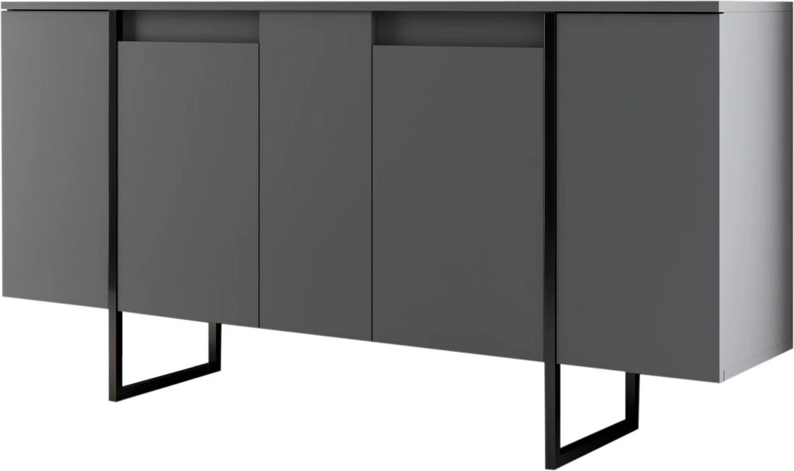 Konsolë moderne, ngjyrë antracit dhe e zezë, Skye Decor, 160x35x80 cm