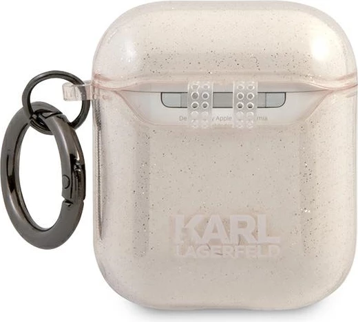 Mbështjellës Karl Lagerfeld Choupette Head për AirPods 1/2, TPU, Ari me shkëlqim
