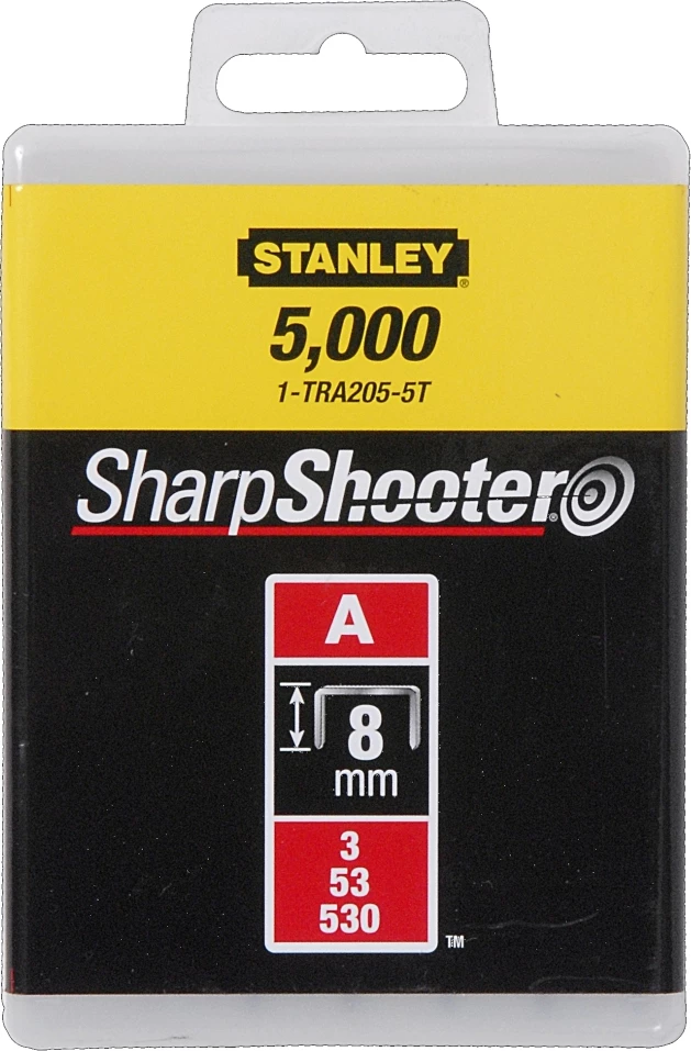 Kapëse për stapler Stanley 1-TRA205-5T, Tip A (53), 8mm, 5000 copë