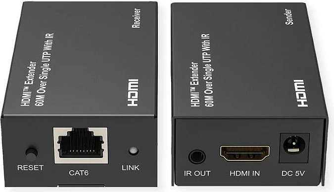 HDMI extender VALUE 60m UTP Cat6 me IR, 1080p, metal, i zi
