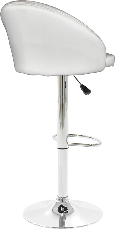 Karrige për bar Balina, lartësi e rregullueshme, lëkurë sintetike e bardhë, metal kromi, 52x53x109cm, set prej 2 copësh