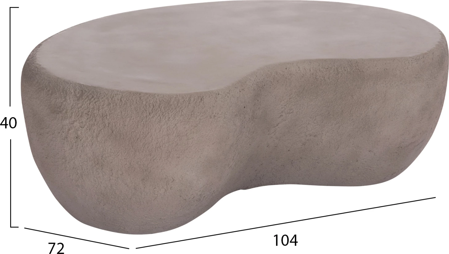 Tavolinë kafeje GERSON, fibër çimento, ngjyrë gri, FH18151.03S, 104x72x40cm