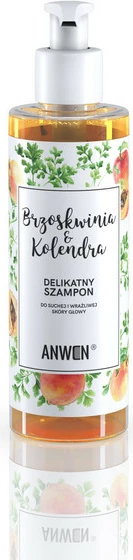 Shampon për femra Anwen për skalp të thatë dhe të ndjeshëm Peach & Coriander, 200ml