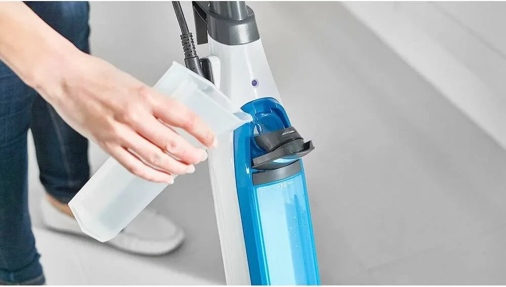 Mop me avull, Shark S6001EU Klik 'n' Flip, 1050W, depozitë 0.35 L, kabllo 7 m, i bardhë/blu