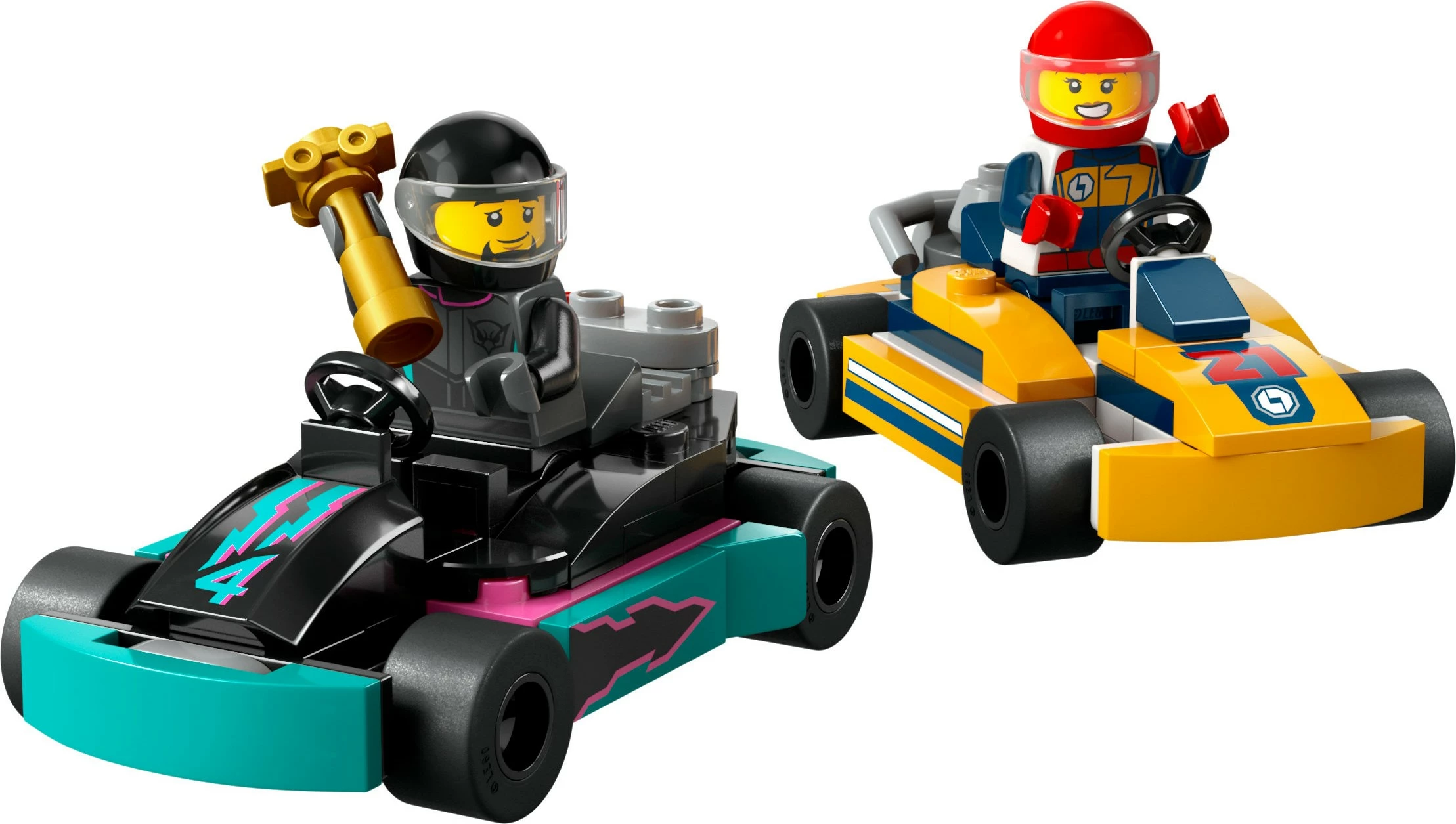 Set ndërtimi LEGO City Go-Karts dhe Shoferët e Garave 60400, 99 pjesë, shumëngjyrësh