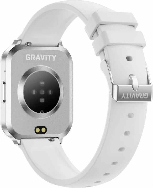 Smartwatch për femra Gravity GT44-4, rrip i bardhë + byzylyk argjendi
