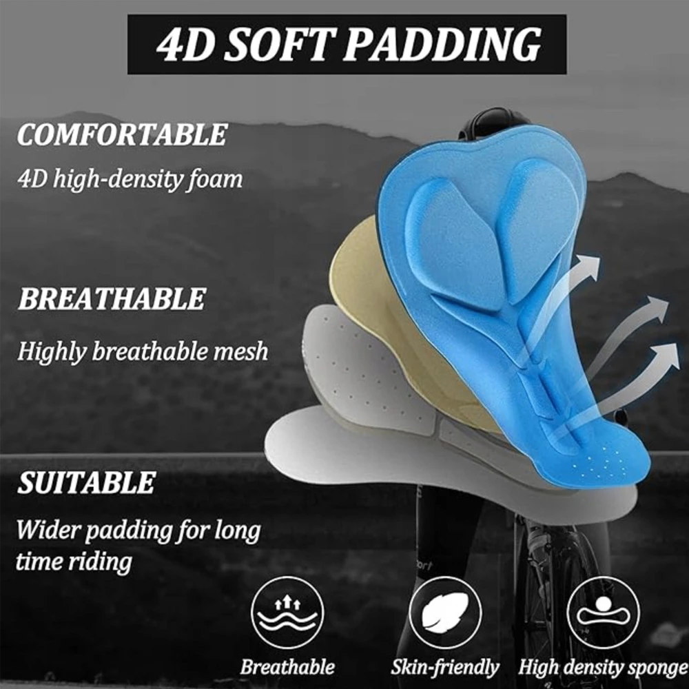 Pantallona të shkurtra çiklizmi me rripa Rockbros RK2002XL, me jastëk, XL, e zezë