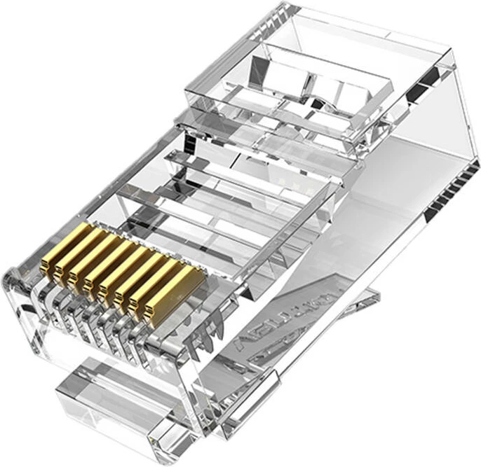 Set lidhës RJ45 CAT6 UTP Vention IDDR0-100, transparent, 100 copë