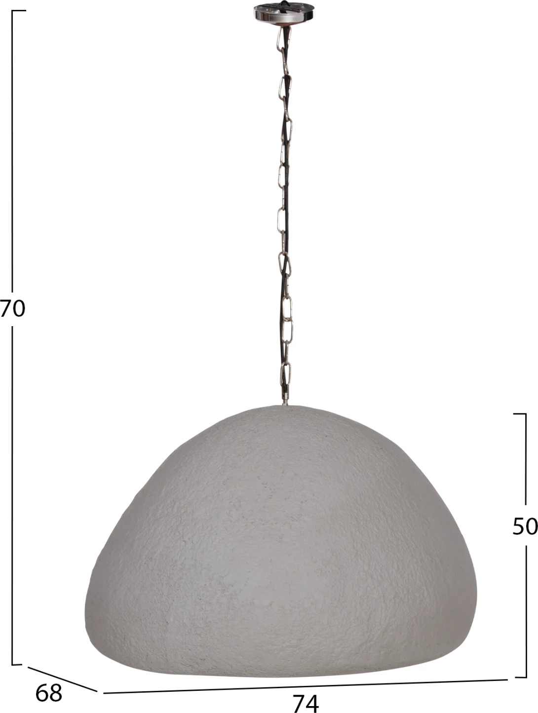 Llambë tavani varëse Jaylen, fibër çimento, ngjyrë gri, FH4703.03XL, 74x68x50-70Hcm