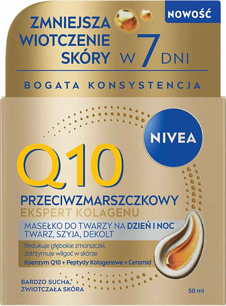 Krem fytyre për femra Nivea Q10 Anti-Wrinkle Collagen Expert, 50ml