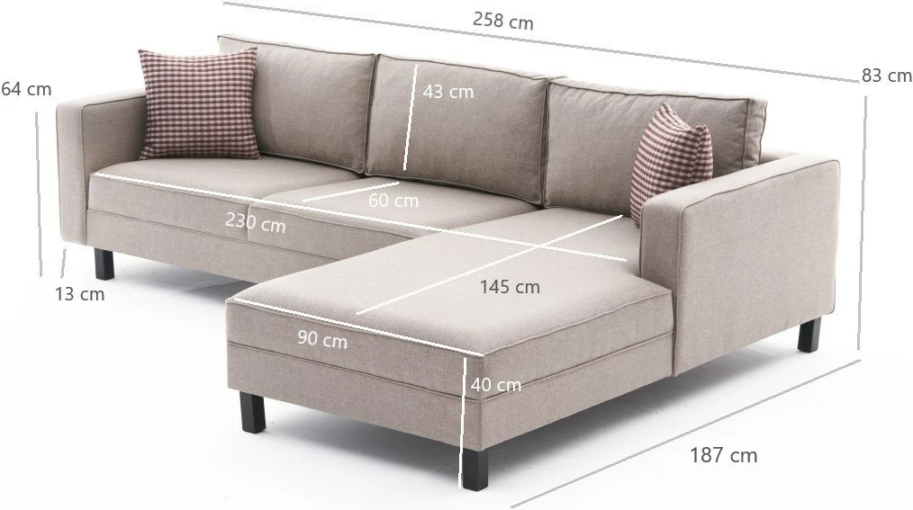 Këndare Atelier del Sofa, Kale Linen, e djathtë, krem