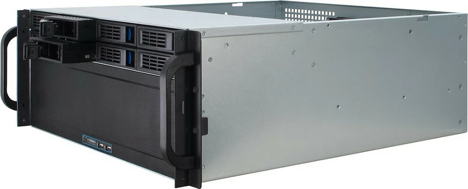 Kasë serveri Inter-Tech IPC 4U-4408, rack 4U, 9x 3.5", hot-swap, USB 3.2, e zezë/argjendtë