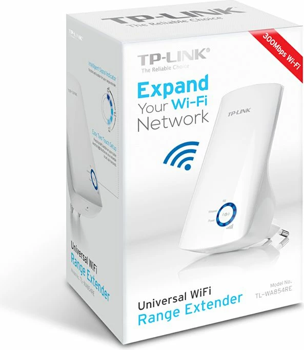 Zgjerues Wi‑Fi TP-Link TL-WA854RE, 2.4GHz, Wi‑Fi 4, 300Mbps, i bardhë