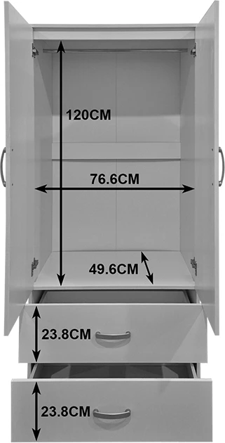 Dollap me dy dyer dhe dy sirtarë, ngjyrë sonoma, Alvia, 80x51.5x180cm