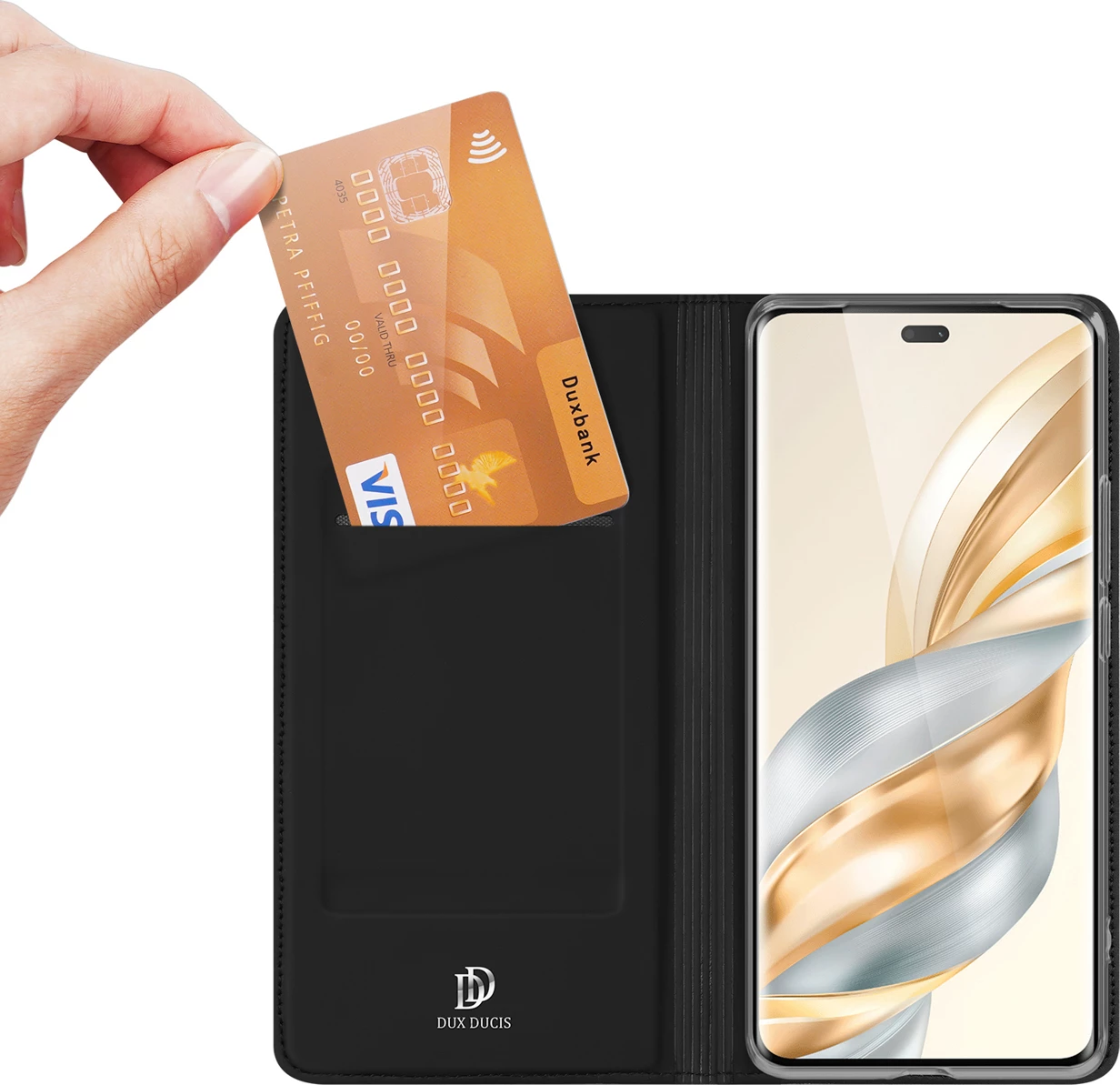 Mbështjellës Dux Ducis SkinPro për Honor Magic7 Lite/X9c/X60 Pro, i zi