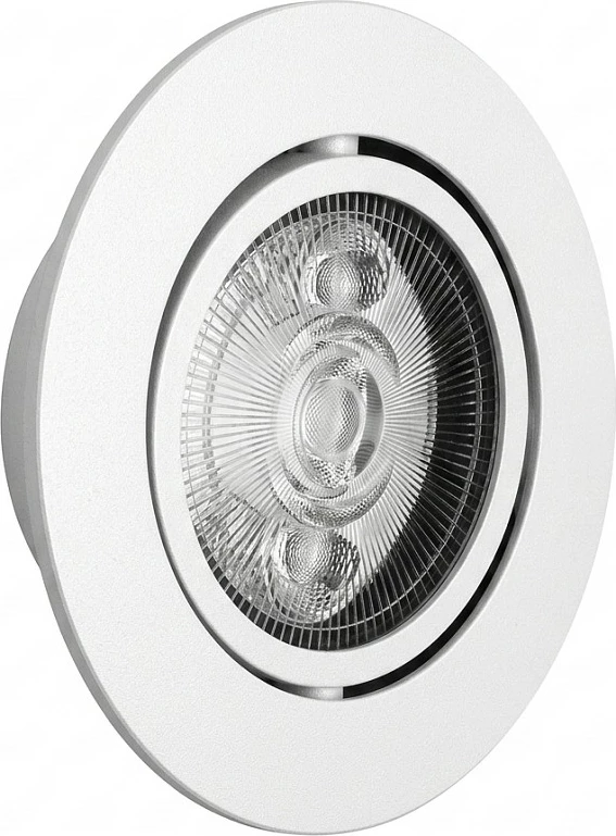 Spot LED tavanor i integrum Synergy21 Helios, rrethor, i rrotullueshëm, dritë neutrale, i bardhë