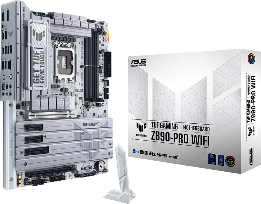 Pllakë amë ASUS TUF Gaming Z890-PRO WiFi, LGA1851, ATX, DDR5 4xDIMM, 4xM.2, 4xSATA, PCIe 5.0, 2.5GbE, WiFi 7, Bluetooth 5.4, Thunderbolt 4, me antenë WiFi, 2 kabllo SATA